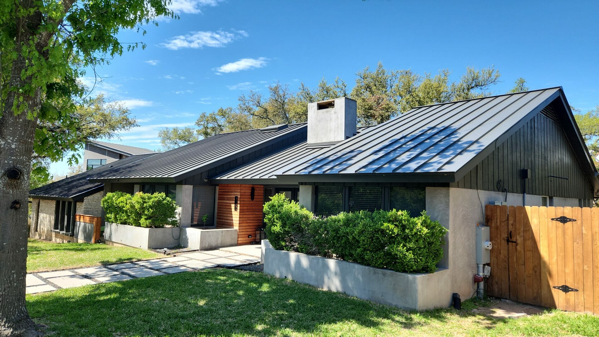 Beautiful new metal roof on home