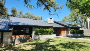house with new metal roof