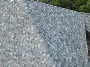 multi shaded shingle roof