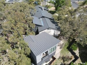 home with new metal roof