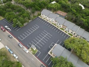apartments with large parking lot